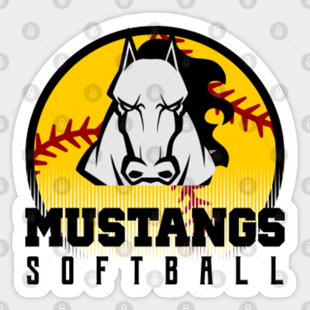 Mustangs Softball Mascot Logo Mustangs Softball Sticker TeePublic